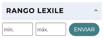 El filtro "Rango Lexile" en la biblioteca de CommonLit. 