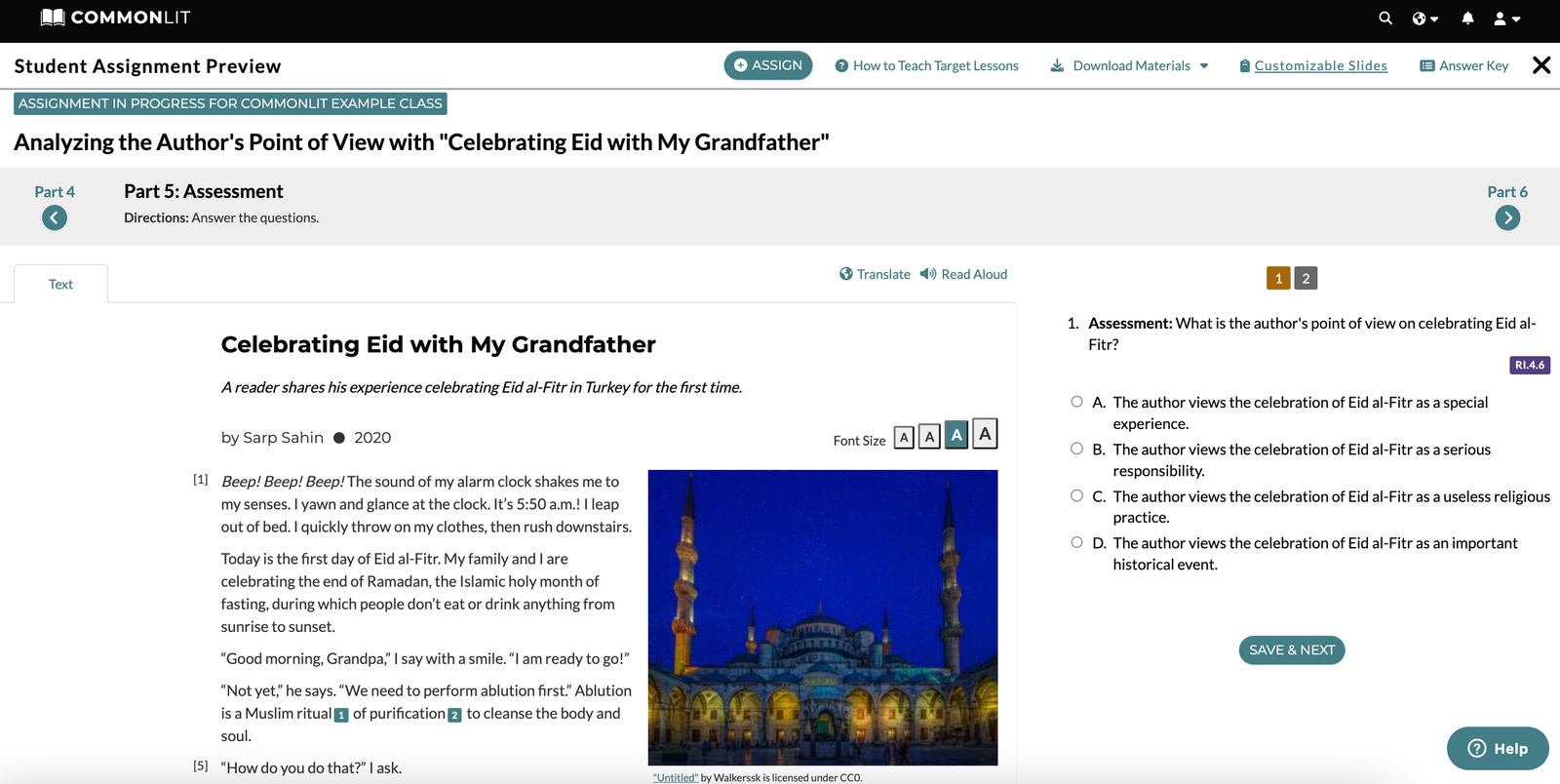 This Target Lesson will help students analyze the author's point of view during your lesson on Ramadan.